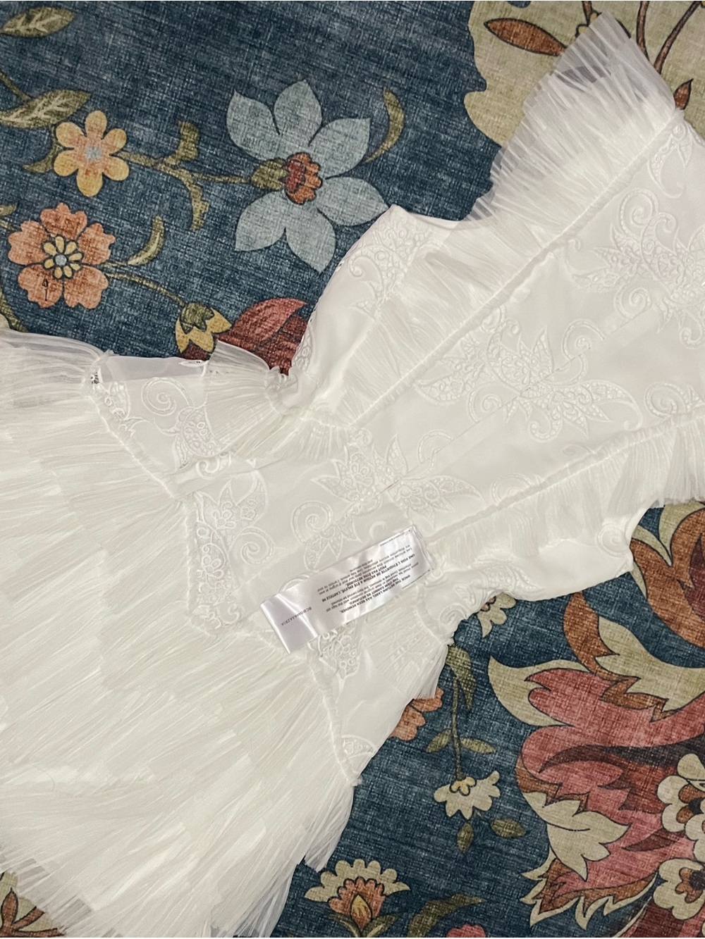 BCBG White Ruffle & Lace Mini Dress - Picture 6 of 6